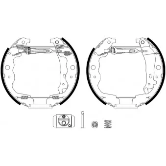 Kit de freins arrière (prémontés) HELLA 8DB 355 022-871