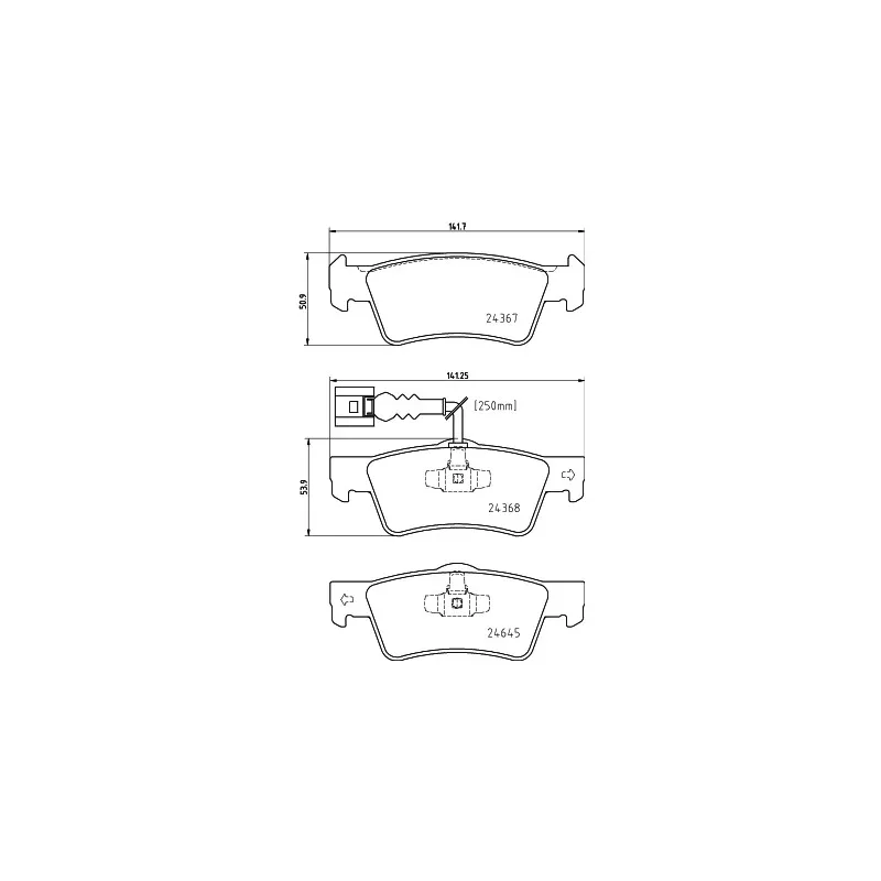 Jeu de 4 plaquettes de frein arrière HELLA 8DB 355 025-761