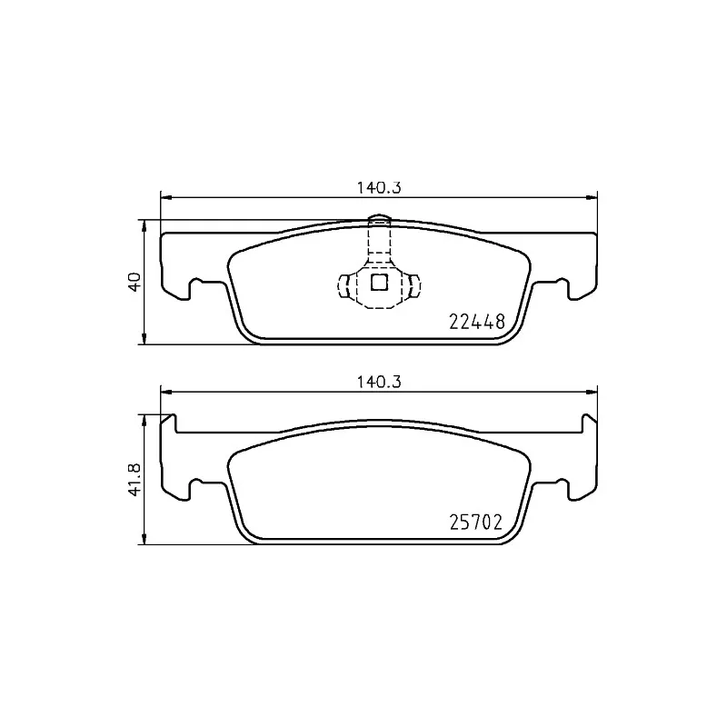 Jeu de 4 plaquettes de frein avant HELLA 8DB 355 031-551