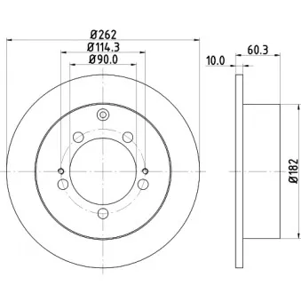 Jeu de 2 disques de frein arrière HELLA 8DD 355 118-661
