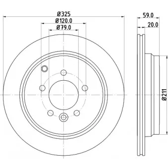 Jeu de 2 disques de frein arrière HELLA 8DD 355 118-771