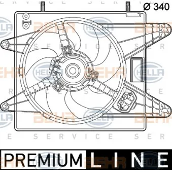 Ventilateur, refroidissement du moteur HELLA 8EW 351 039-431