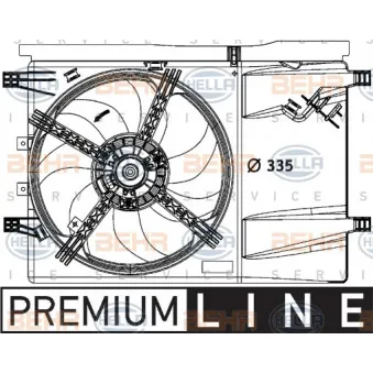 Ventilateur, refroidissement du moteur HELLA 8EW 376 729-641