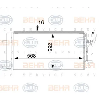 Condenseur, climatisation HELLA 8FC 351 008-464