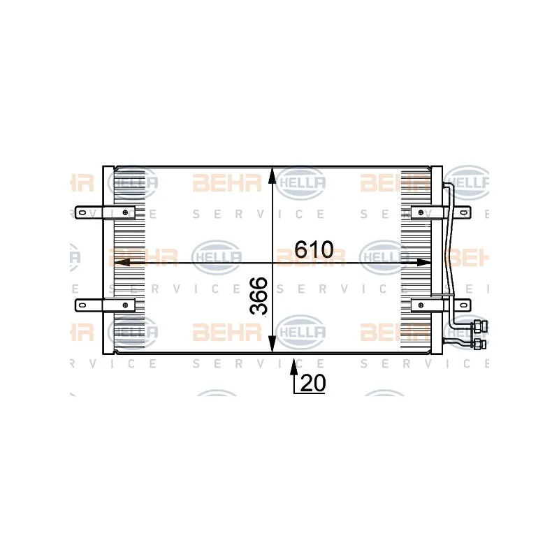 Condenseur, climatisation HELLA 8FC 351 300-201