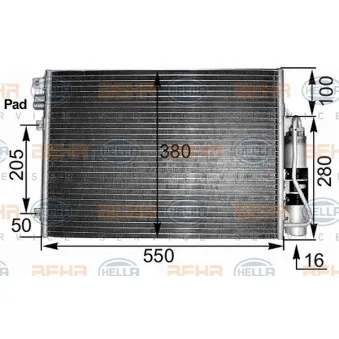 Condenseur, climatisation HELLA 8FC 351 300-491