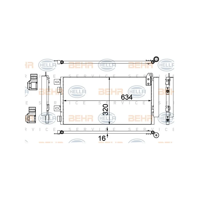 Condenseur, climatisation HELLA 8FC 351 300-644