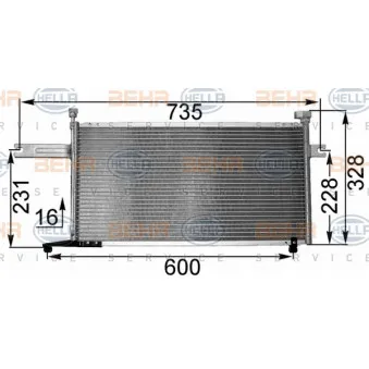 Condenseur, climatisation HELLA 8FC 351 300-731