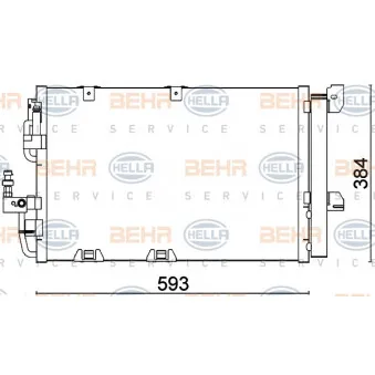 Condenseur, climatisation HELLA 8FC 351 301-224