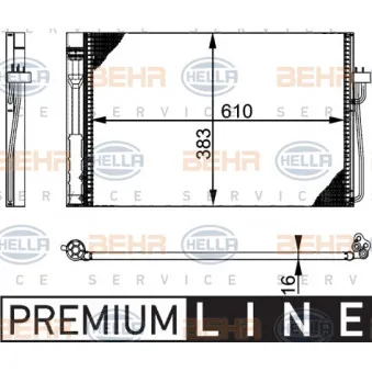 Condenseur, climatisation HELLA 8FC 351 301-331