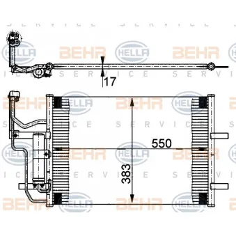 Condenseur, climatisation HELLA 8FC 351 302-211