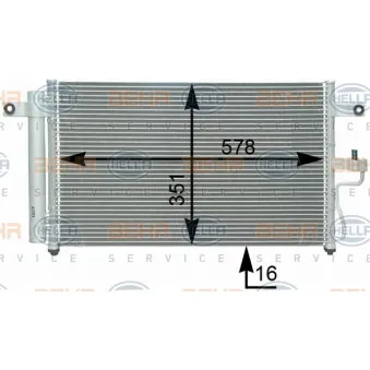 Condenseur, climatisation HELLA 8FC 351 302-311