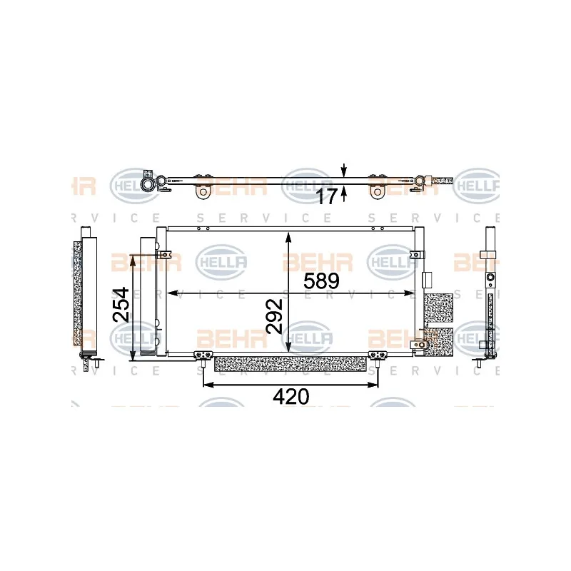 Condenseur, climatisation HELLA 8FC 351 304-121