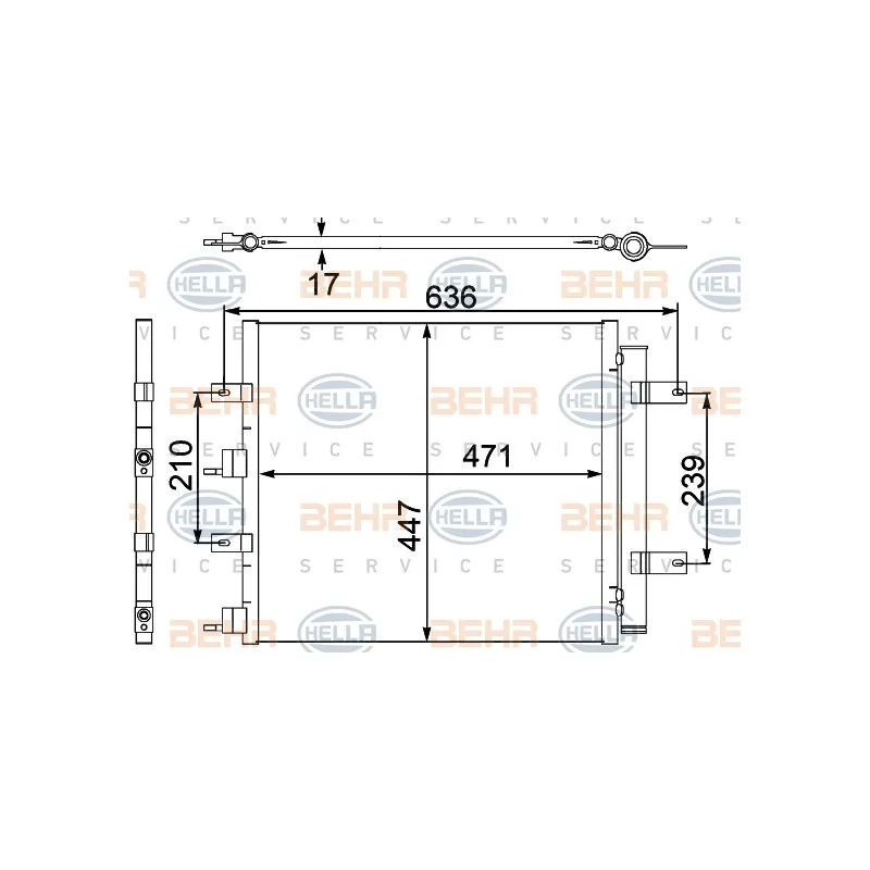 Condenseur, climatisation HELLA 8FC 351 304-181