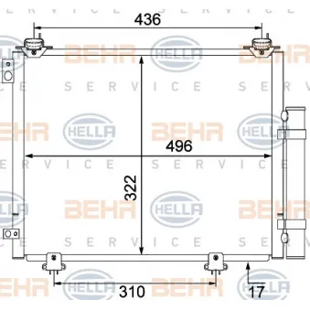 Condenseur, climatisation HELLA 8FC 351 304-221