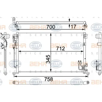 Condenseur, climatisation HELLA 8FC 351 304-231