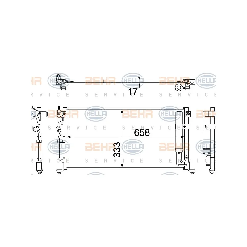 Condenseur, climatisation HELLA 8FC 351 304-441