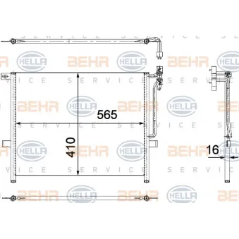 Condenseur, climatisation HELLA 8FC 351 304-511