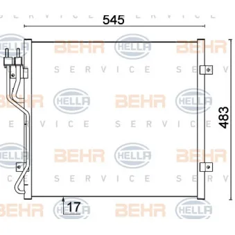 Condenseur, climatisation HELLA 8FC 351 307-531