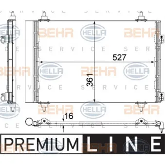 Condenseur, climatisation HELLA 8FC 351 307-691