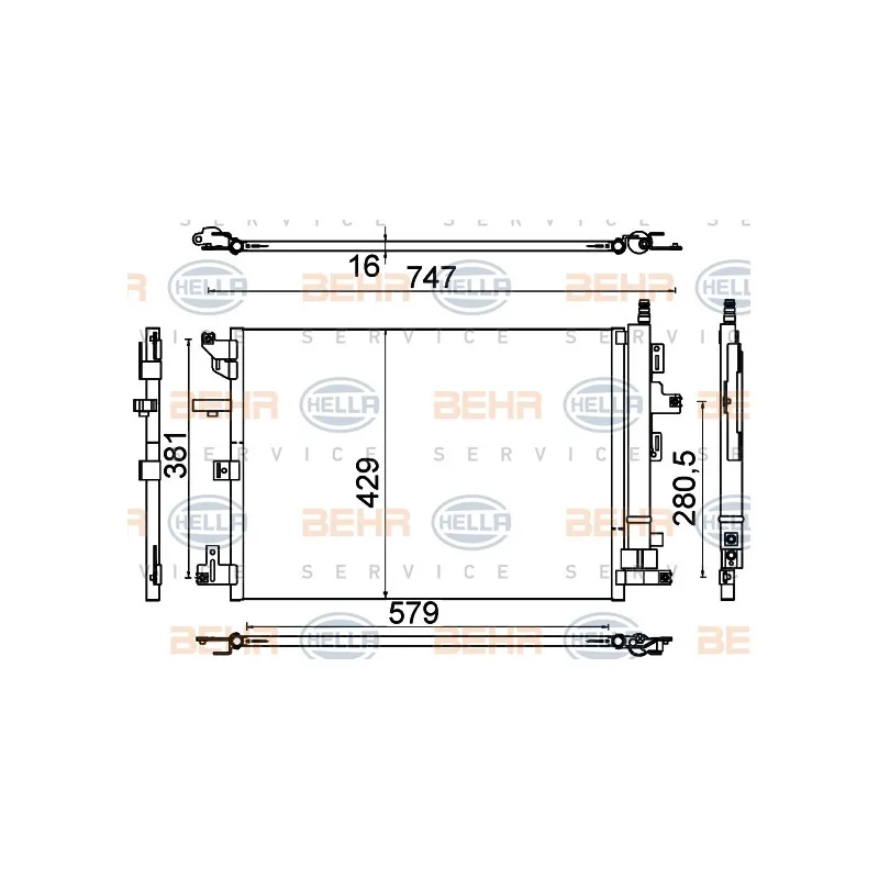 Condenseur, climatisation HELLA 8FC 351 310-601