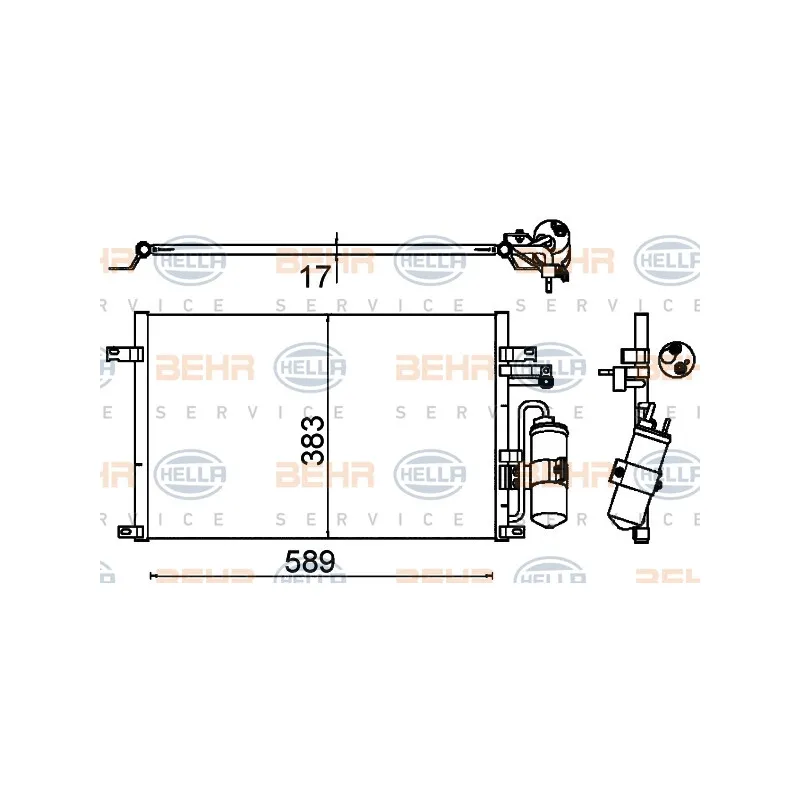 Condenseur, climatisation HELLA 8FC 351 310-721