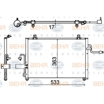 Condenseur, climatisation HELLA 8FC 351 310-731