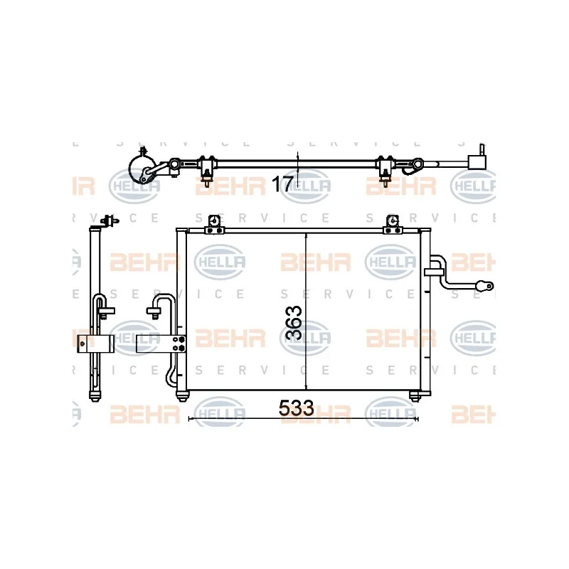 Condenseur, climatisation HELLA 8FC 351 310-731