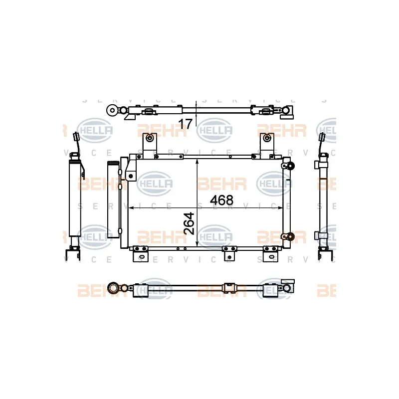 Condenseur, climatisation HELLA 8FC 351 310-741