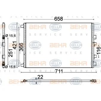 Condenseur, climatisation HELLA 8FC 351 318-561