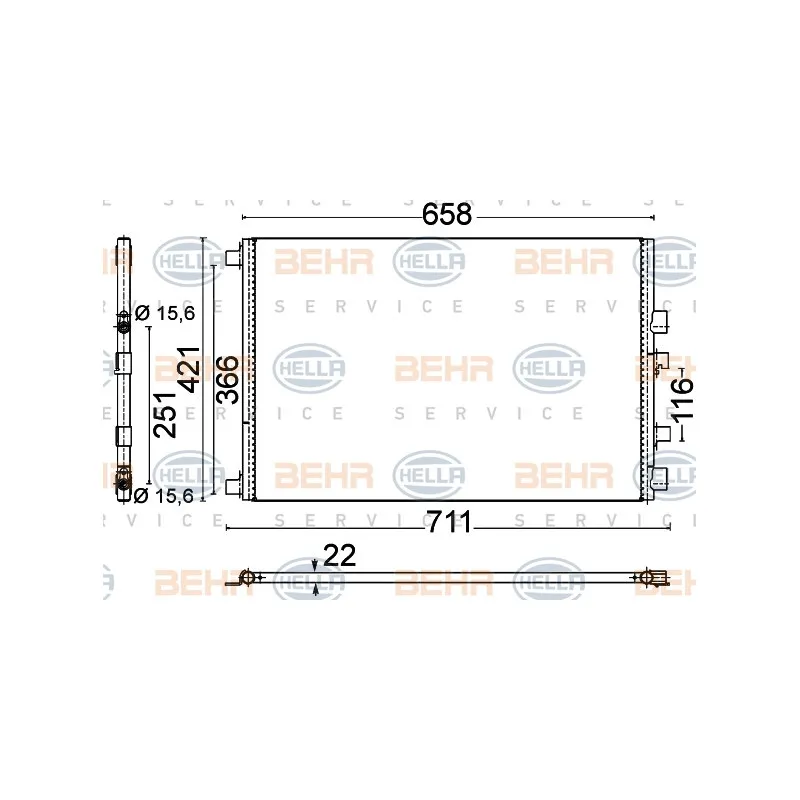 Condenseur, climatisation HELLA 8FC 351 318-561