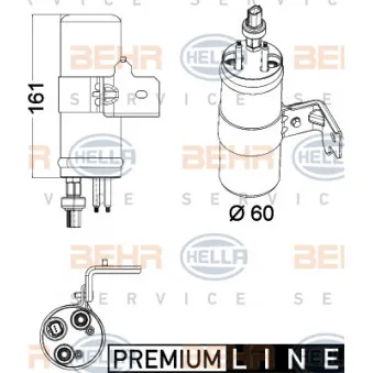 Filtre déshydratant, climatisation HELLA 8FT 351 003-541