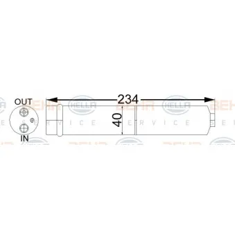 Filtre déshydratant, climatisation HELLA 8FT 351 200-221