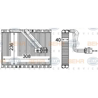 Evaporateur climatisation HELLA 8FV 351 331-531