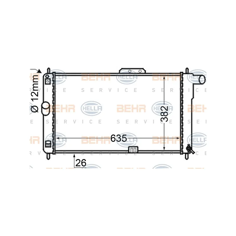 Radiateur, refroidissement du moteur HELLA 8MK 376 705-641