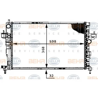 Radiateur, refroidissement du moteur HELLA 8MK 376 714-384