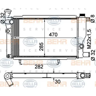 Radiateur, refroidissement du moteur HELLA 8MK 376 715-384