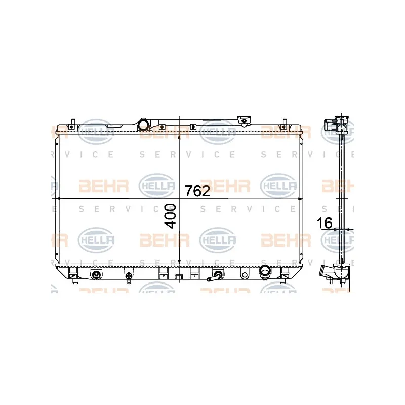 Radiateur, refroidissement du moteur HELLA 8MK 376 718-531