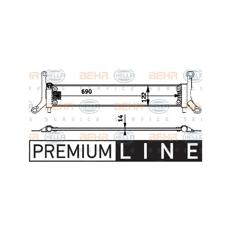 Radiateur basse température, intercooler HELLA 8MK 376 719-051