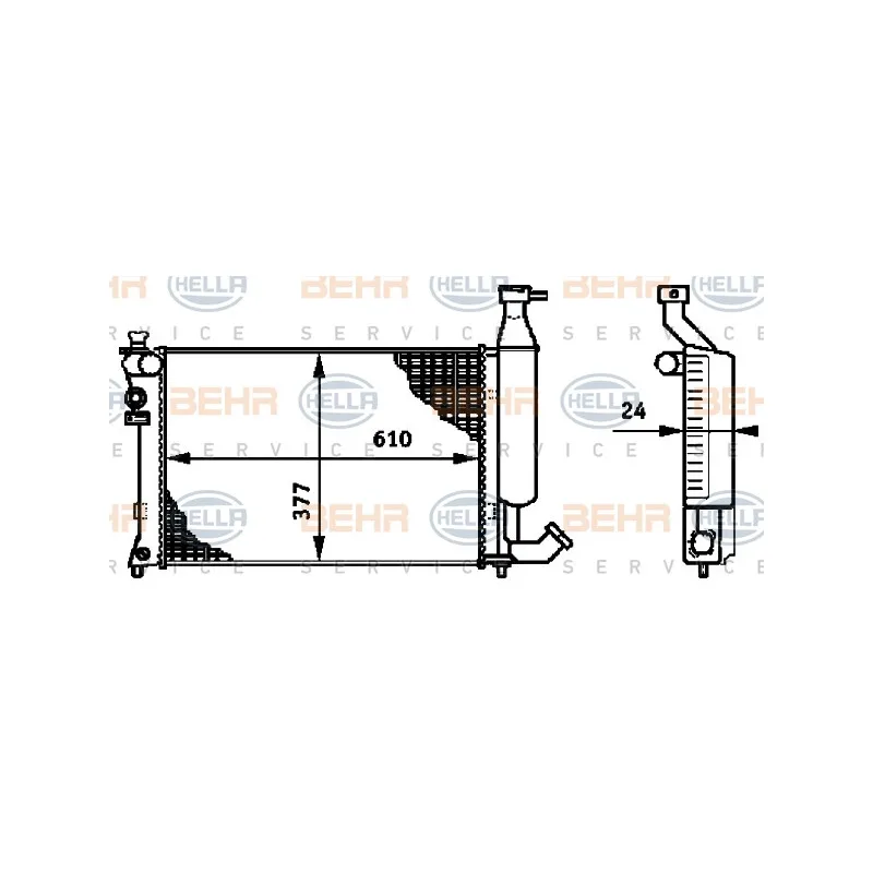 Radiateur, refroidissement du moteur HELLA 8MK 376 719-501