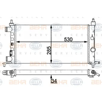 Radiateur, refroidissement du moteur HELLA