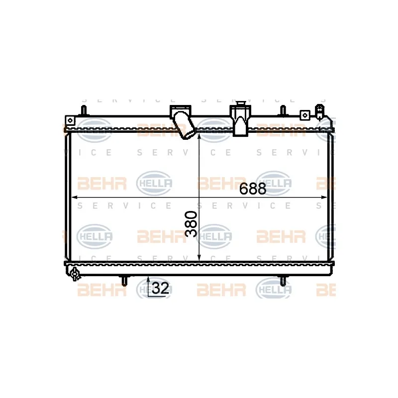 Radiateur, refroidissement du moteur HELLA 8MK 376 732-761