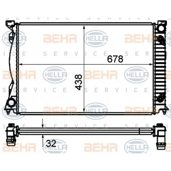 Radiateur, refroidissement du moteur HELLA 8MK 376 735-011