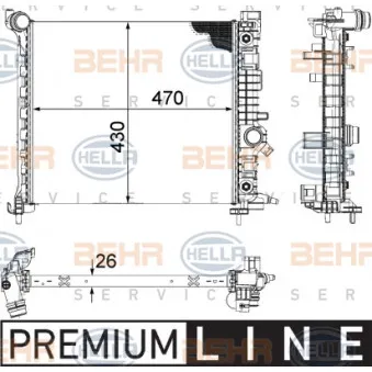 Radiateur, refroidissement du moteur HELLA 8MK 376 756-471