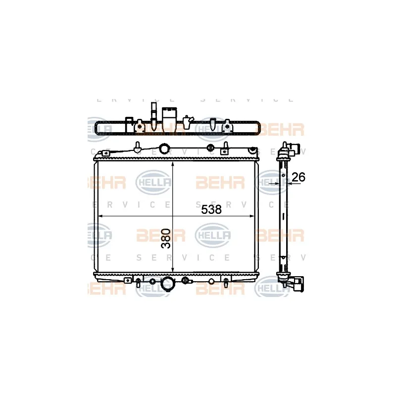 Radiateur, refroidissement du moteur HELLA 8MK 376 767-061