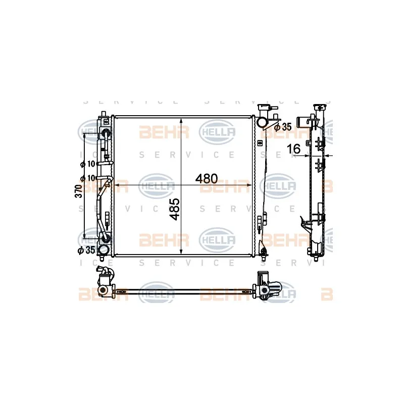 Radiateur, refroidissement du moteur HELLA 8MK 376 790-451