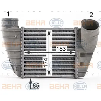 Intercooler, échangeur HELLA 8ML 376 700-051