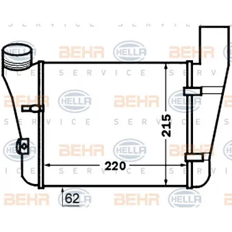 Intercooler, échangeur HELLA 8ML 376 776-081