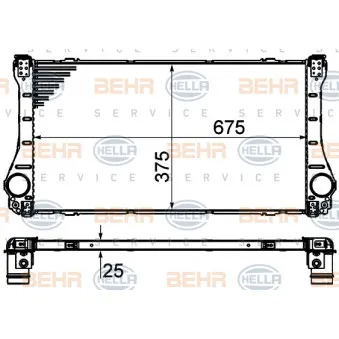 Intercooler, échangeur HELLA 8ML 376 910-081