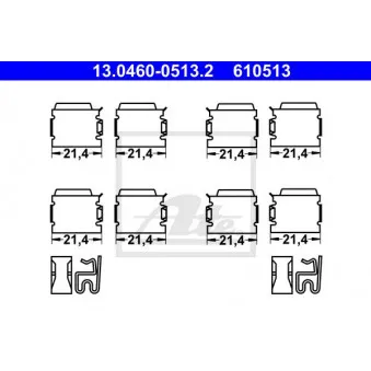 Kit d'accessoires, plaquette de frein à disque ATE 13.0460-0513.2